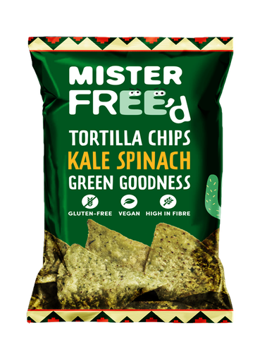 [9205] Mister Freed Tortilla Chips - Kale Spinach X 12 X 135g