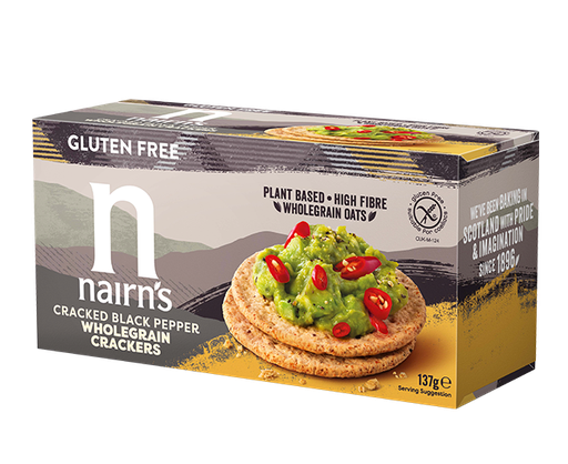 [12361] Nairns Gluten Free Crackers - Wholegrain Cracked Black Pepper X 8 X 137g