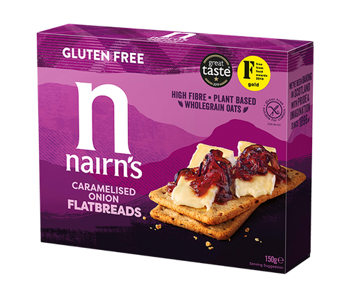 [12362] Nairns Gluten Free Flatbreads - Caramelised Onion X 6 X 150g