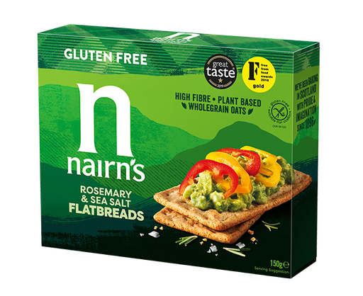 [5818] Nairns Gluten Free Flatbreads - Rosemary & Sea Salt X 6 X 150g