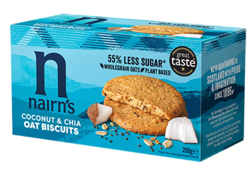 [12085] [20% OFF] Nairns Oat Biscuits - Coconut and Chia X 10 X 200g