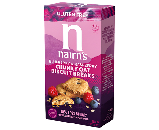 [8310] Nairns Oat Biscuits - Blueberry & Raspberry Chunky X 6 X 160g