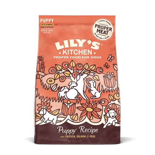 [11105] Lilys Kitchen Pet Food - PUPPPY DRY Chicken & Salmon ZDPDC10 X 4 X 1KG