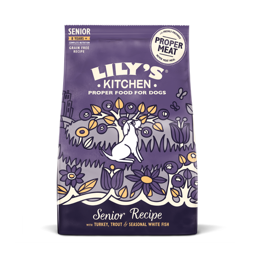 [11106] Lilys Kitchen Pet Food - SENIOR DOG DRY Turkey & Trout ZDSR14 X 4 X 1KG
