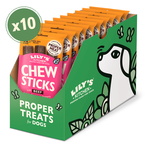 [11107] Lilys Kitchen Pet Food - DOG Chew Sticks Beef 3pk ZDTCB12 X 10 X 120g