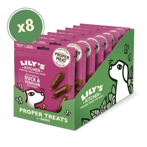 [12277] [25% OFF] Lilys Kitchen Pet Food - DOG Duck Venison Sausages IDTSVS70 X 8 X 70g