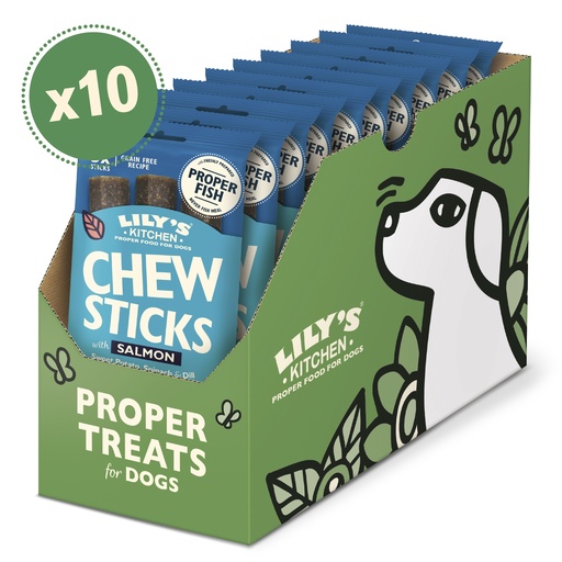 [12292] [25% OFF] Lilys Kitchen Pet Food - DOG Chew Stick Salmon DTCS12 X 10 X 120g
