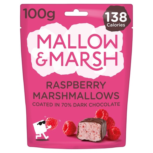 [11471] Mallow & Marsh Marshmallows - Raspberry & Dark Chocolate X 6 X 100g