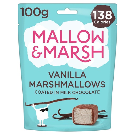 [11472] Mallow & Marsh Marshmallows - Vanilla & Milk Chocolate X 6 X 100g