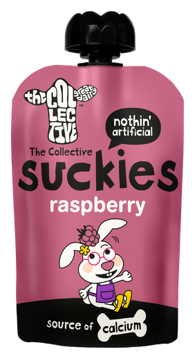 [9935] The Collective Suckies Kids Yoghurt Pouches - Raspberry X 6 X 90g