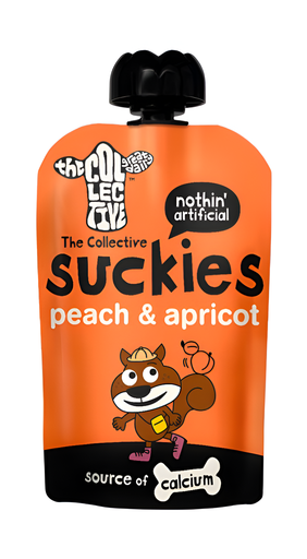 [9981] The Collective Suckies Kids Yoghurt Pouches - Peach & Apricot X 6 X 90g