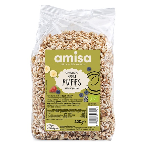 [13356] Amisa Organic Cereals - Spelt Puffs X 6 X 200g
