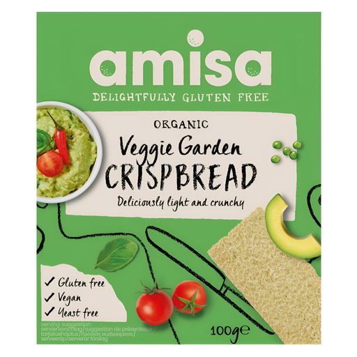 [13360] Amisa Organic GF Crispbread - Veggie Garden X 12 X 100g