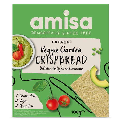[13360] Amisa Organic GF Crispbread - Veggie Garden X 12 X 100g