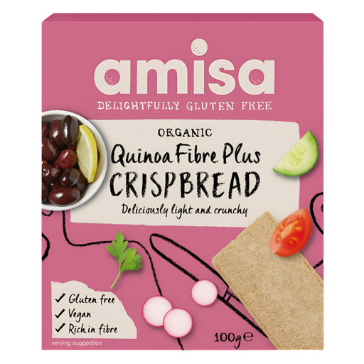 [13432] Amisa Organic GF Crispbread - Quinoa Fibre Plus X 12 X 100g