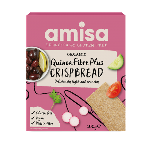 [13432] Amisa Organic GF Crispbread - Quinoa Fibre Plus X 12 X 100g