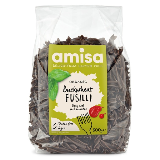 [13361] Amisa Organic GF Pasta - Buckwheat Fusilli X 10 X 500g