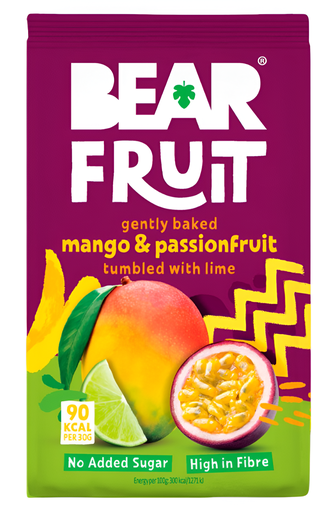[13894] Bear Baked Fruit - LARGE Mango and Passionfruit X 7 X 85g