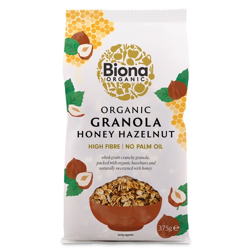 [9258] Biona Organic Granola - Honey Hazel Crunch X 6 X 375g