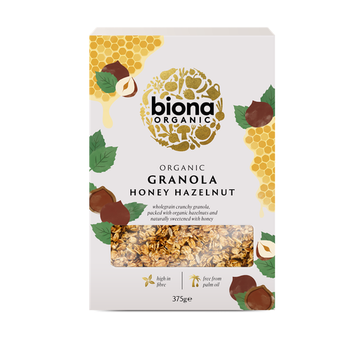 [9258] Biona Organic Granola - Honey Hazel Crunch X 6 X 375g