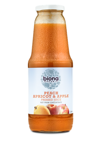 [4499] Biona Organic Pressed Fruit Juice - Peach, Apricot & Apple X 6 X 1L