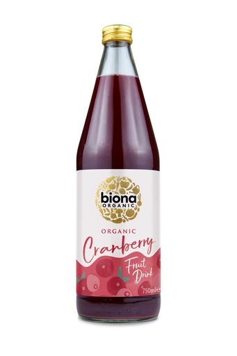 [4845] Biona Organic Pressed Fruit Juice - Cranberry Fruit X 6 X 750ml