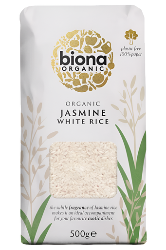 [4056] Biona Organic Rice - Jasmine White X 6 X 500g