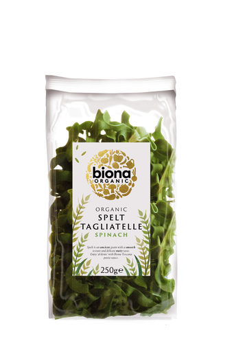 [4139] Biona Organic SPELT Pasta - Tagliatelle Spinach Artisan 250g