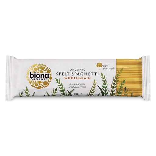 [5086] Biona Organic SPELT Pasta - Wholegrain Spaghetti 500g