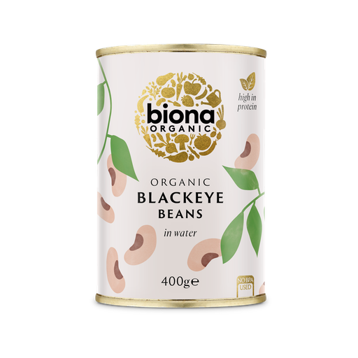 [3129] Biona Organic Veg & Pulse Cans - Blackeye Beans X 6 X 400g