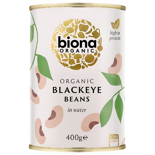 [3129] Biona Organic Veg & Pulse Cans - Blackeye Beans X 6 X 400g