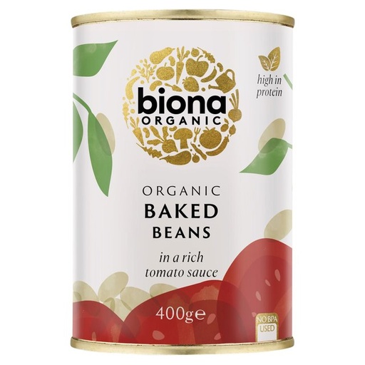 [3463] Biona Organic Veg & Pulse Cans - Baked Beans Tomato Sauce X 12 X 400g