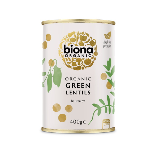 [3467] Biona Organic Veg & Pulse Cans - Lentils Green X 6 X 400g