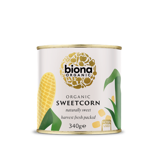 [3500] Biona Organic Veg & Pulse Cans - Sweetcorn X 6 X 340g