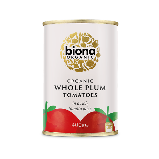 [3502] Biona Organic Veg & Pulse Cans - Tomatoes Plum X 12 X 400g