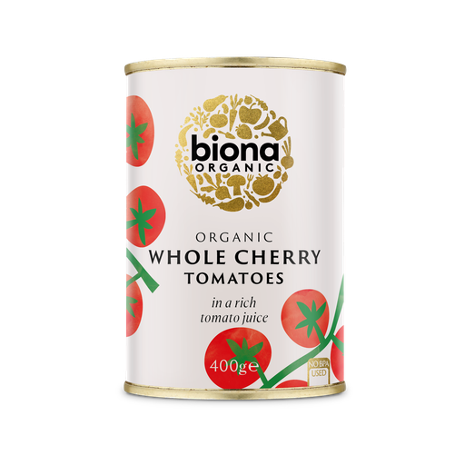 [3504] Biona Organic Veg & Pulse Cans - Tomatoes Cherry X 12 X 400g