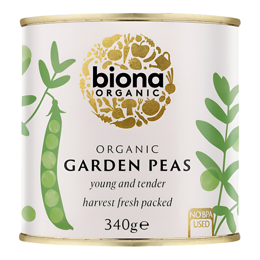 [5438] Biona Organic Veg & Pulse Cans - Garden Peas X 6 X 340g