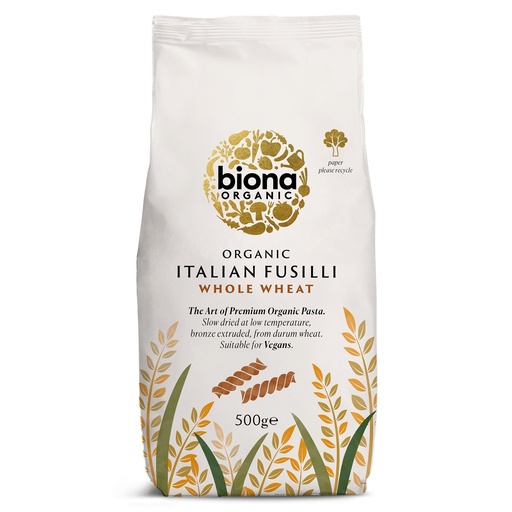 [3086] Biona Organic Wheat Pasta - WHOLEWHEAT Fusilli 500g