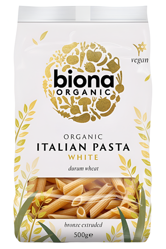 [3092] Biona Organic Wheat Pasta - Penne White 500g