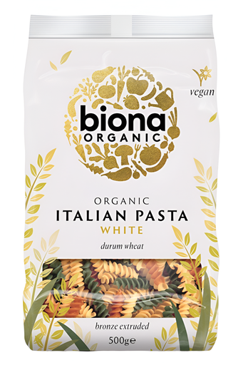 [5958] Biona Organic Wheat Pasta - Tri Colore Fusilli 500g