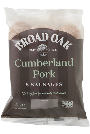 [12772] Broad Oak Pork Sausages - Cumberland 454g