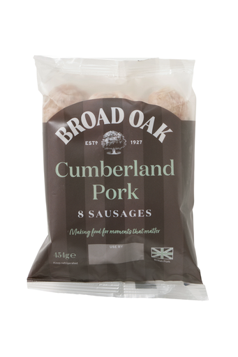 [12772] Broad Oak Pork Sausages - Cumberland 454g