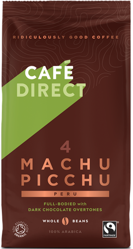 [5287] [20% OFF] Cafe Direct Coffee - WHOLE BEAN Machu Picchu Organic X 6 X 200g
