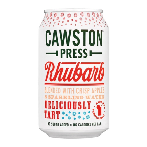 [12394] Cawston Press Sparkling Water - CAN Rhubarb X 24 X 330ml