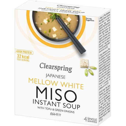 [6697] Clearspring Instant Miso Soup - Mellow White with Tofu CS496 X 8 X 4 X 10g
