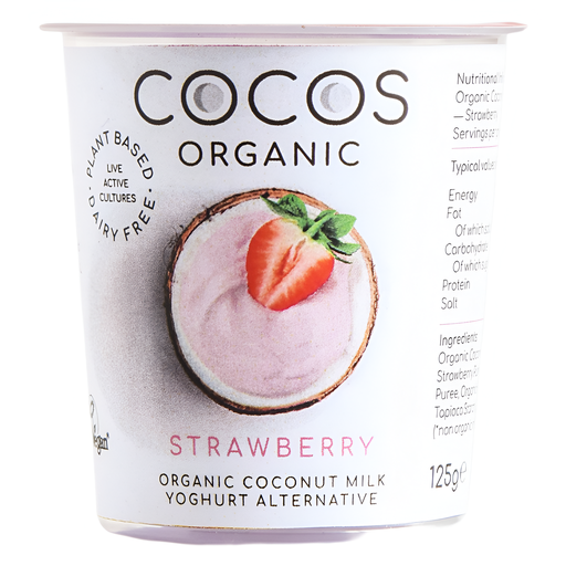 [13933] Cocos Organic Vegan Coconut Yoghurt - SMALL Strawberry 125g