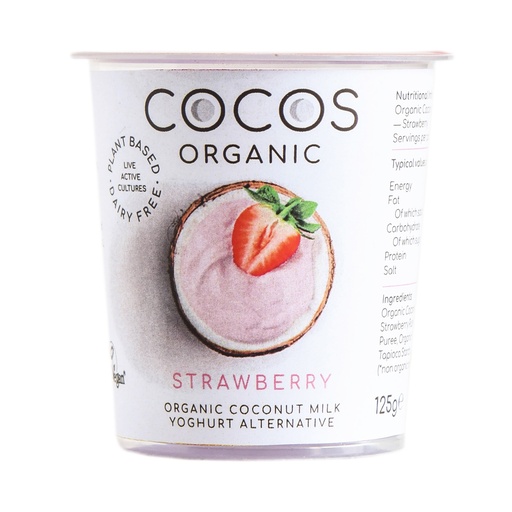 [13933] Cocos Organic Vegan Coconut Yoghurt - SMALL Strawberry 125g