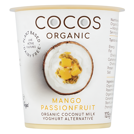 [13935] Cocos Organic Vegan Coconut Yoghurt - SMALL Mango and Passionfruit 125g