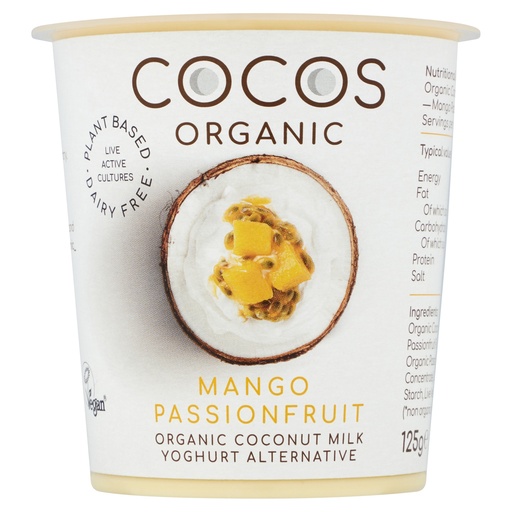 [13935] Cocos Organic Vegan Coconut Yoghurt - SMALL Mango and Passionfruit 125g