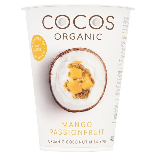 [13936] Cocos Organic Vegan Coconut Yoghurt - LARGE Mango and Passionfruit 400g